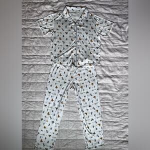 Ellen DeGeneres Laugh Love Smile Dog Print Cozy Light & Airy Pajama Set - Medium